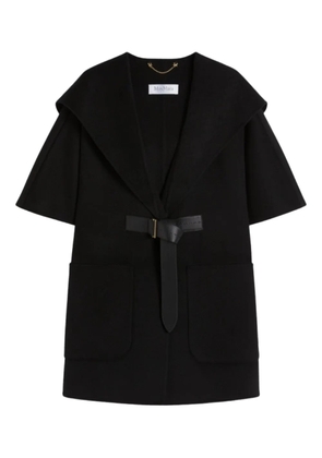 Max Mara hooded belted cape - Black