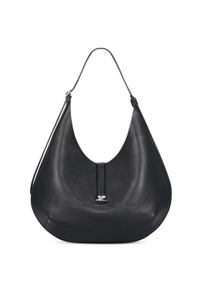Courrèges Hobo grained leather tote bag - Black