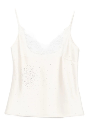 Giuseppe Di Morabito lace-trimmed embellished top - Neutrals