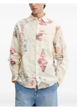 Desigual abstract-print pocket shirt - White
