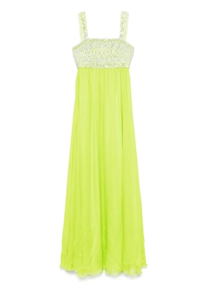 Dina Melwani crystal-embellished maxi dress - Green