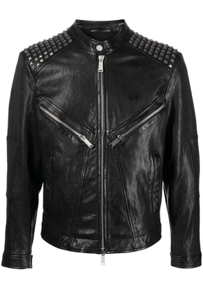 DSQUARED2 studded leather biker jacket - Black