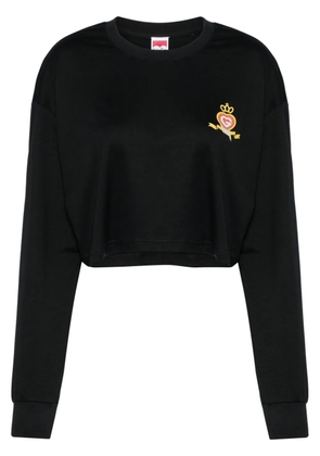 Ground Zero logo-print cropped sweatshirt - Black