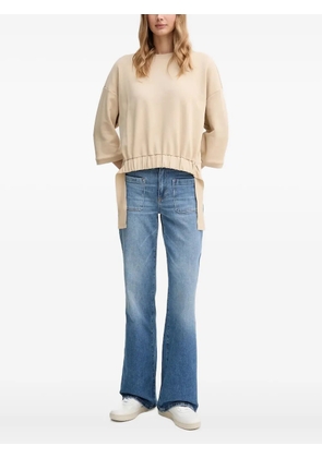 Joop! drawstring-hem three-quarter sleeve sweatshirt - Neutrals