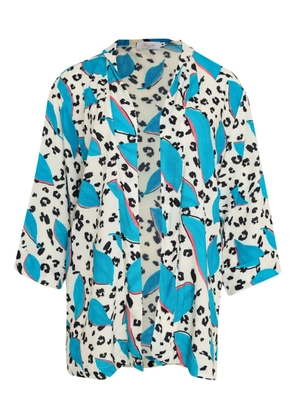 Brigitte graphic-print kimono - White
