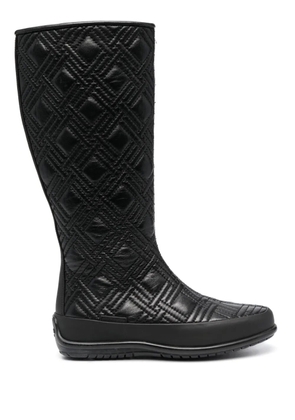 Baldinini diamond-pattern leather boots - Black