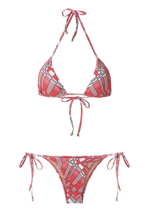 Amir Slama geometric print bikini set - Red
