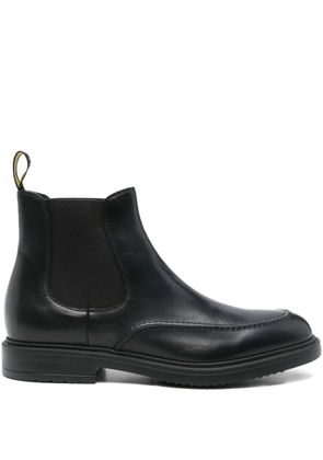 Doucal's panelled leather boots - Black