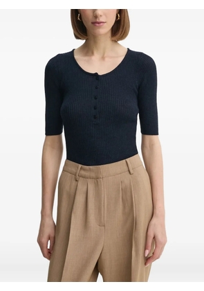 HERSKIND ribbed henley top - Blue