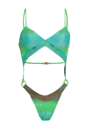 Amir Slama tie-dye swimsuit - Green