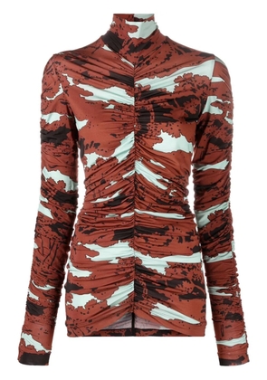 colville abstract-print ruched roll-neck top - Blue