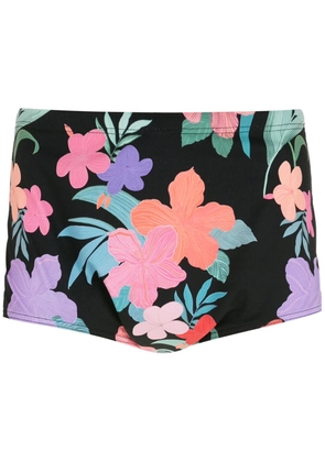 Amir Slama print Hibiscus swimming trunks - Black