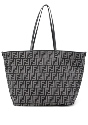 FENDI large Roll denim FF-jacquard tote bag - Blue