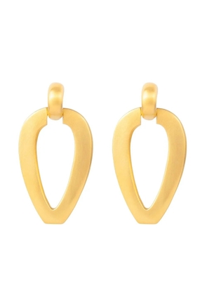 Susan Caplan Vintage 1980s drop-pendant clip-on earrings - Gold