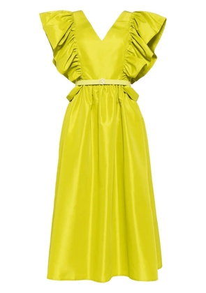 Saiid Kobeisy ruffled taffeta midi dress - Green