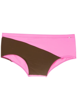 Amir Slama panelled swim trunks - Brown