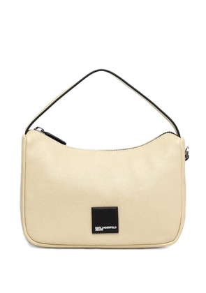 Karl Lagerfeld Jeans logo-patch leather shoulder bag - Neutrals