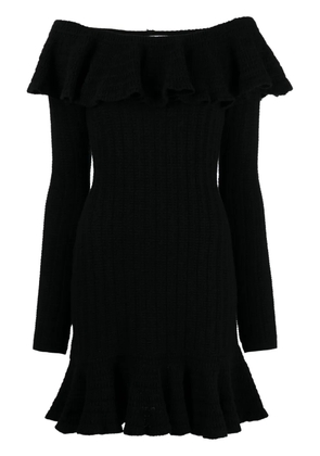 Blumarine square-neck wool minidress - Black