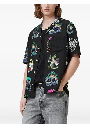 AllSaints graphic-print short-sleeve shirt - Black