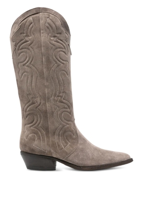 Julie Dee GE039 embroidered boots - Grey