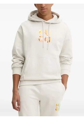 HUGO logo-print hoodie - Neutrals