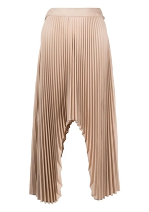 Rokh arch pleated midi skirt - Brown
