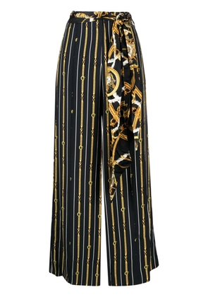 Camilla Coast To Coast-print silk trousers - Black