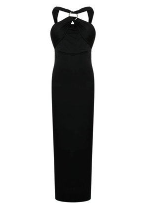 The Attico draped halterneck dress - Black
