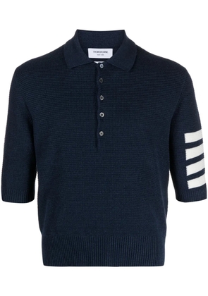 Thom Browne 4-Bar linen-blend polo - Blue