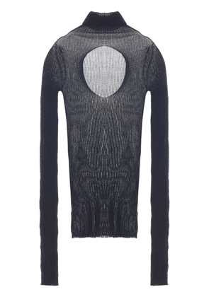 QUIRA high-neck ribbed-knit jumper - Black