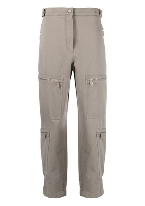FENDI zip-detail straight-leg trousers - Green
