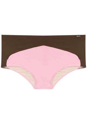 Amir Slama panelled swim trunks - Brown
