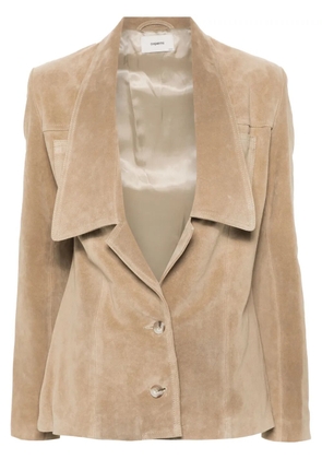 Coperni suede single-breasted jacket - Neutrals