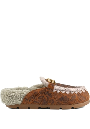 Mou Winter Bio floral mules - Brown