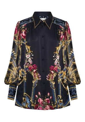 Camilla silk printed blouse - Blue