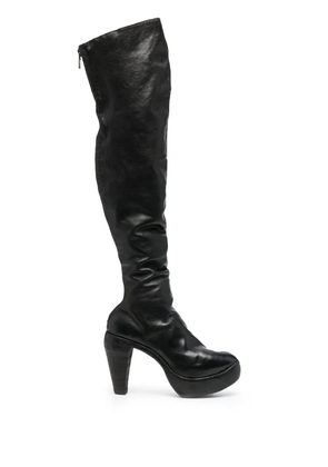 Guidi over-the-knee leather boots - Black