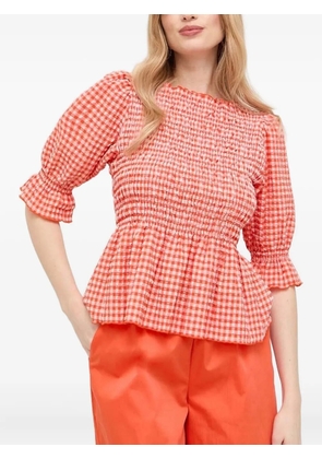 Notes du Nord gingham smocked top - Red