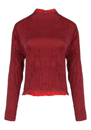 Osklen crinkled long-sleeve top - Red