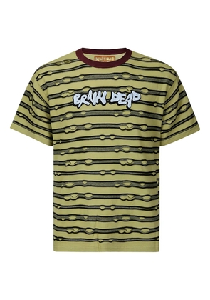 Brain Dead distressed striped T-shirt - Green