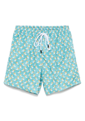 Barba duck-print swim shorts - Blue
