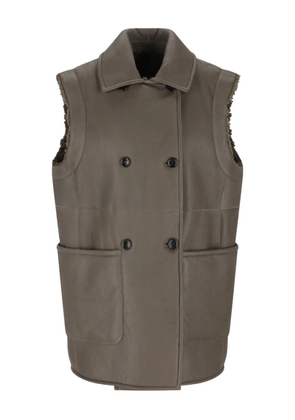 Max Mara double-breasted shearling coat - Green