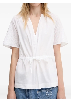 SAMSOE SAMSOE Satoma embroidered drawstring blouse - White