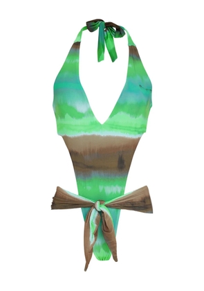 Amir Slama tie-dye swimsuit - Green