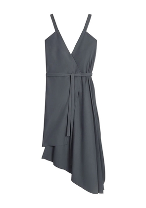 Ports 1961 asymmetric wrap midi dress - Grey