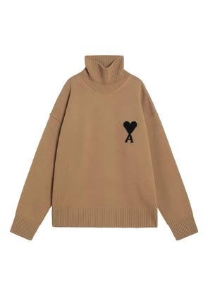 AMI Paris Ami de Coeur monogram sweater - Brown