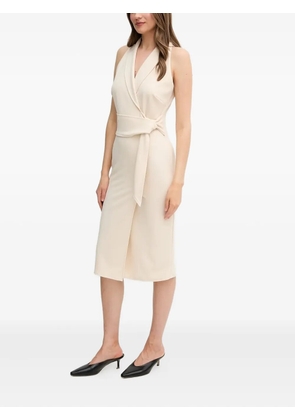 Sandro Ferrone v-neck midi dress - Neutrals