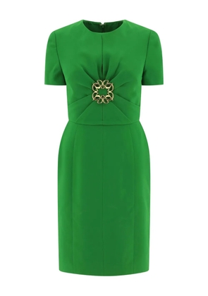 Elie Saab jewel-embellished short-sleeve dress - Green
