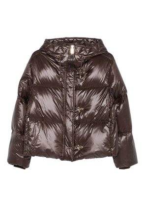 Fay hooded toggle-fastening jacket - Brown