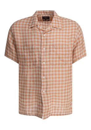 BEAMS PLUS gingham check short-sleeve shirt - Orange