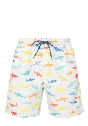 Paul & Shark shark-print swim shorts - White
